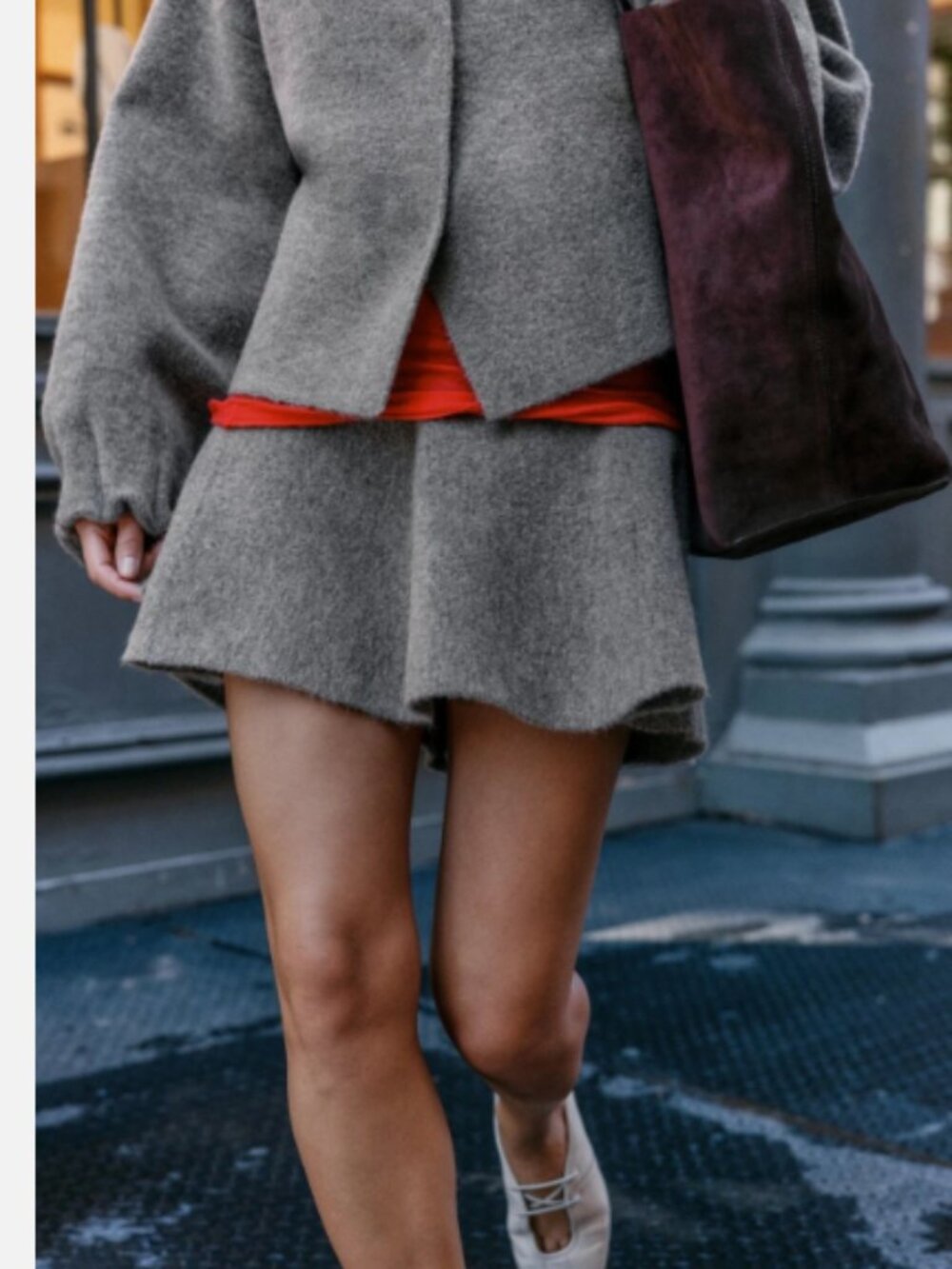 Zara Knit Mini Skirt- Gray-Large